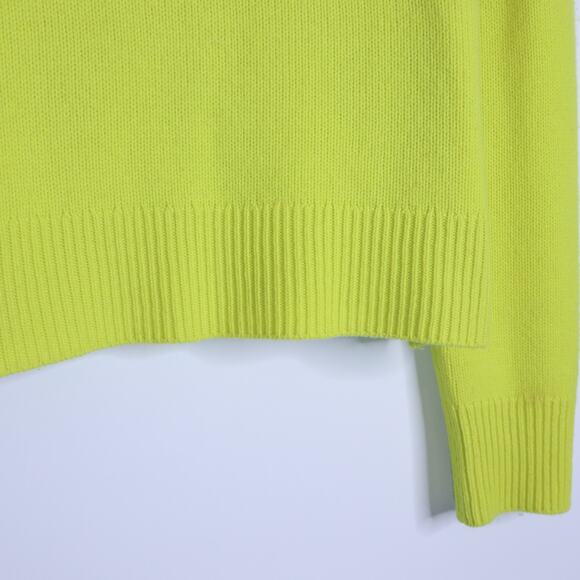 FRAME Clean Crewneck Cashmere Sweater Fresh Lime Boxy Fit Long Sleeve Women's M - Picture 4 of 10